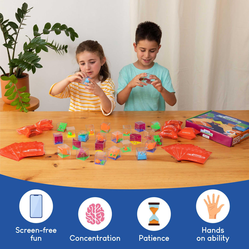 BONNYCO goodie bag stuffer cubes for screen-free fun.