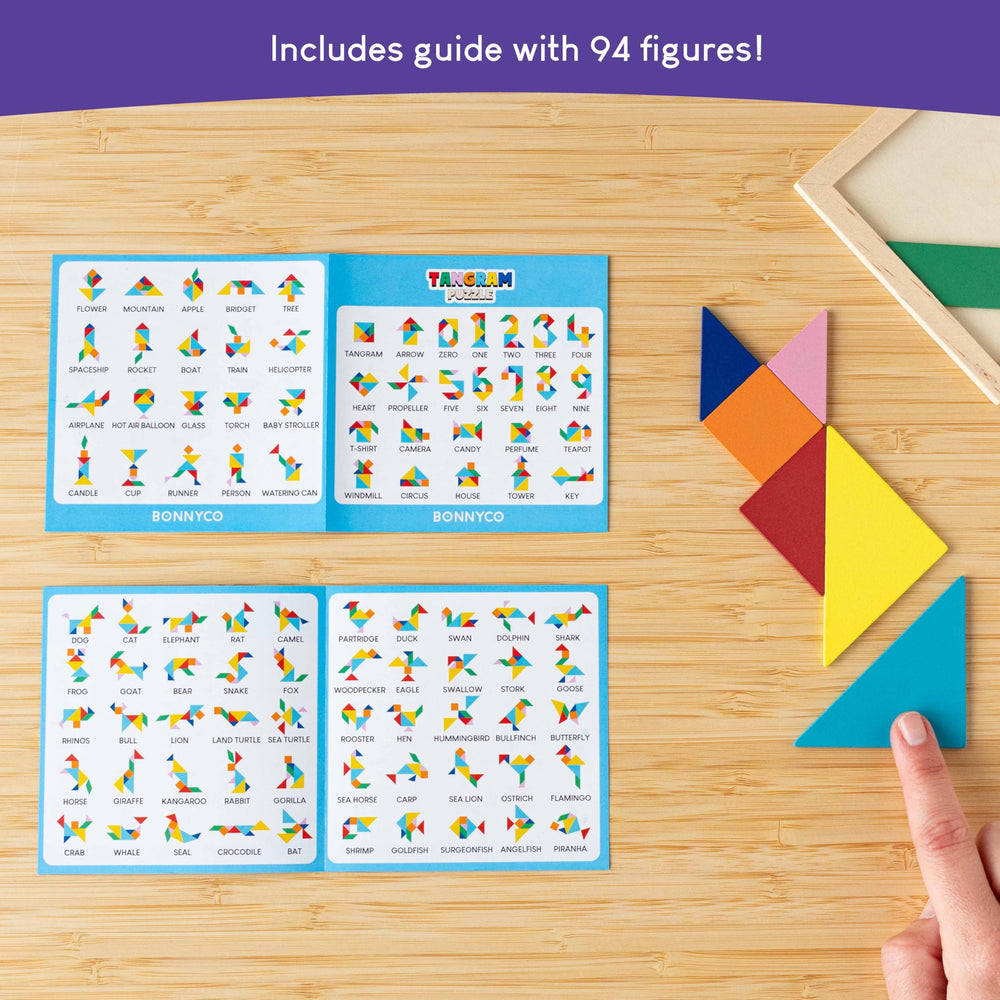 BONNYCO screen-free fun on the go with portable tangrams.