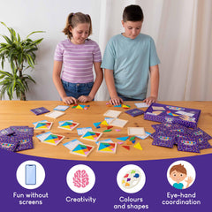 BONNYCO wooden tangram blocks with smooth edges for safe play.