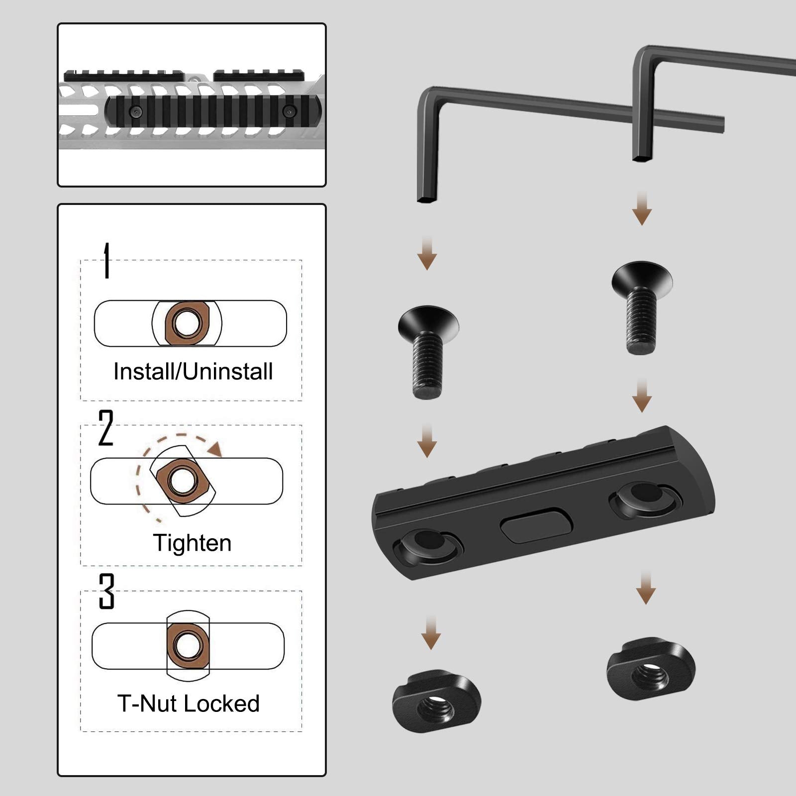 Bontok 13-slot rail provides maximum mounting space with strong aluminum