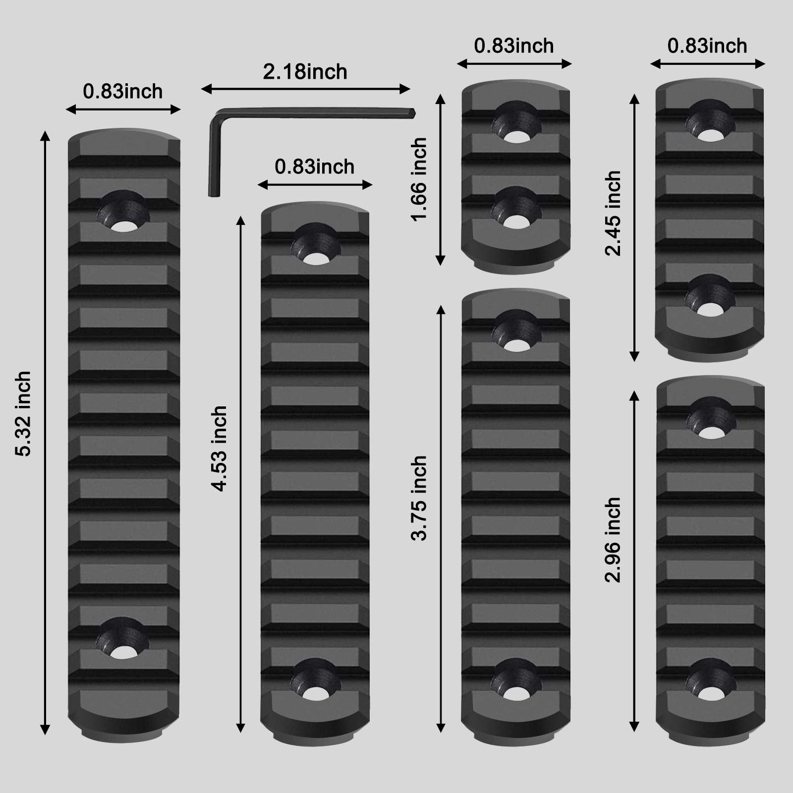 Bontok single Picatinny rail 5-slot enables extra accessory options securely