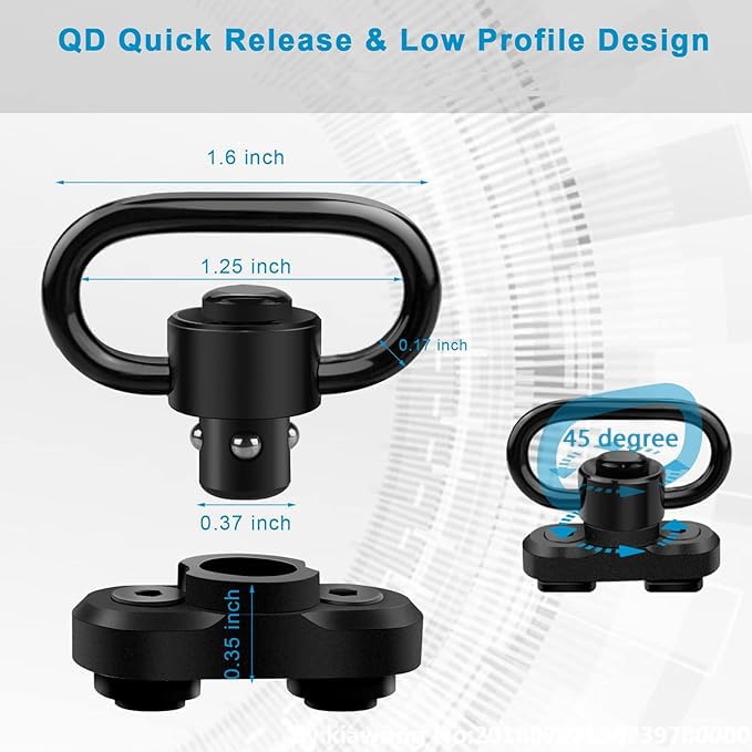 Bontok sling swivels mount shows 1.25-inch loop compatible with two-point slings.