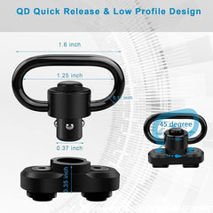 Bontok sling swivels mount shows 1.25-inch loop compatible with two-point slings.