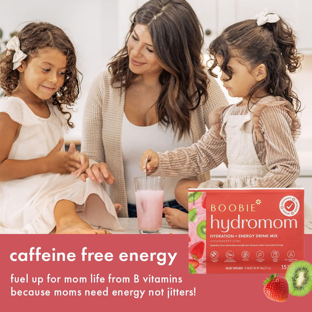 Boobie Hydromom travel sachets enable easy hydration during errands