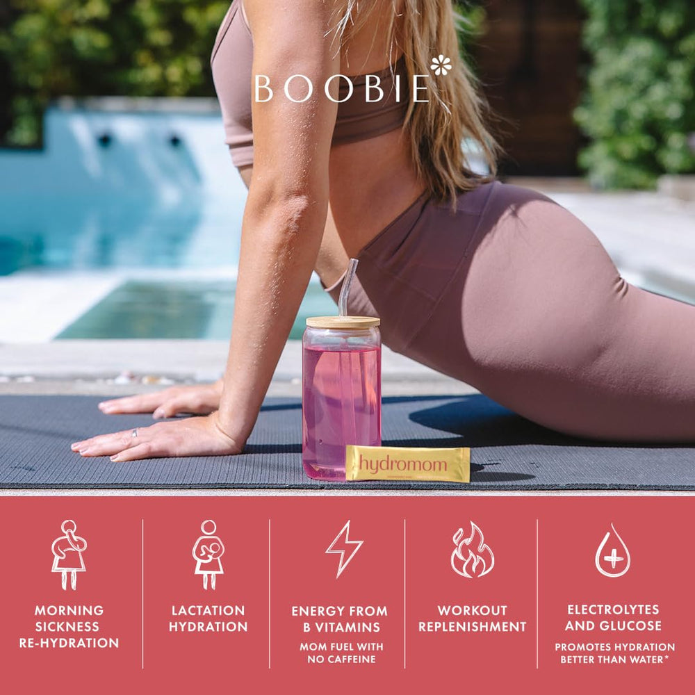 Hydromom ingredients panel highlighting vegan and gluten-free benefits