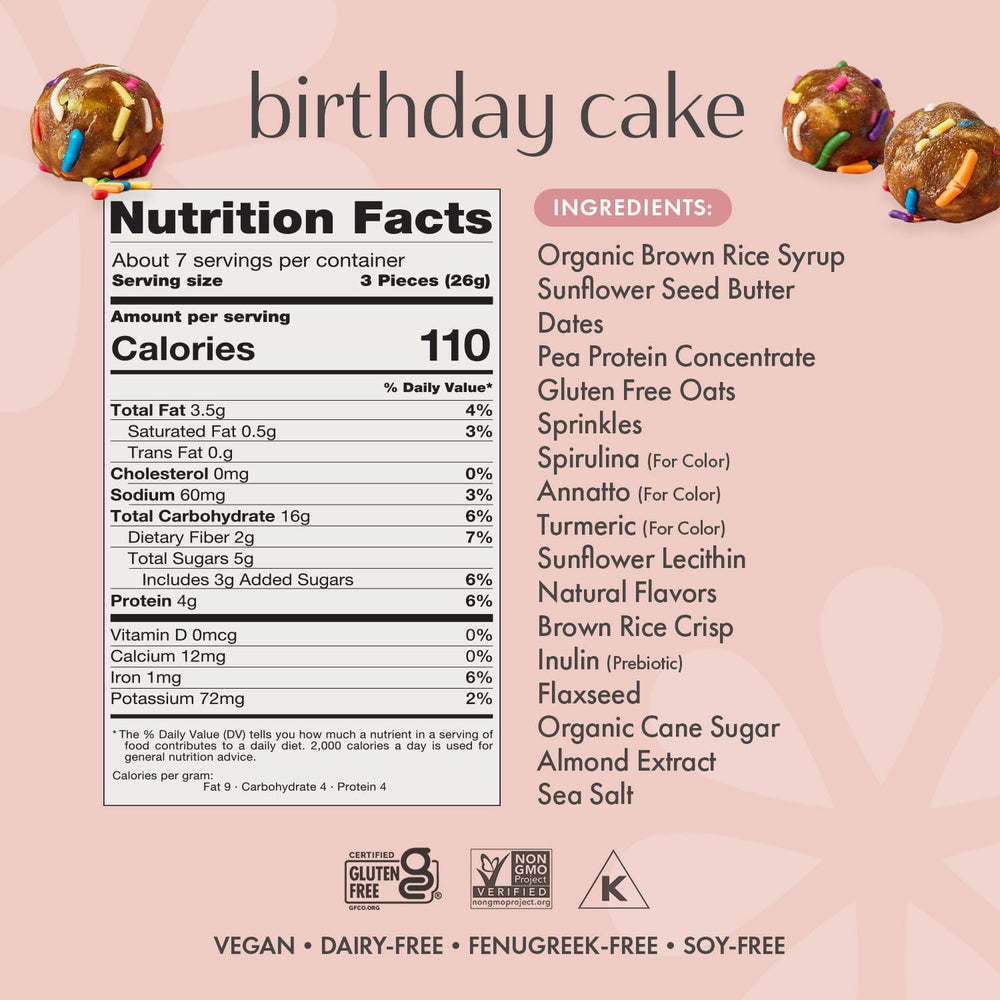 Boobie Lactation Cookies dairy-free and preservative-free labeling on packaging.