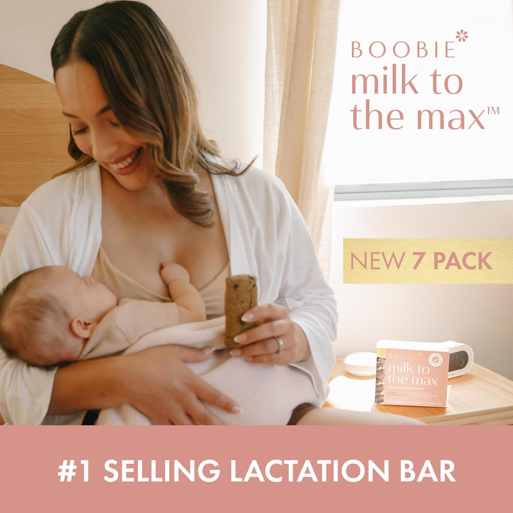 Boobie bar nutrition panel shows 6g fiber and dairy-free ingredients