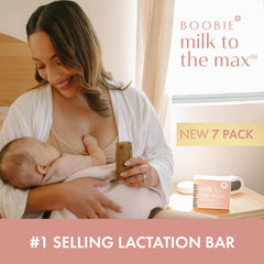 Boobie bar nutrition panel shows 6g fiber and dairy-free ingredients