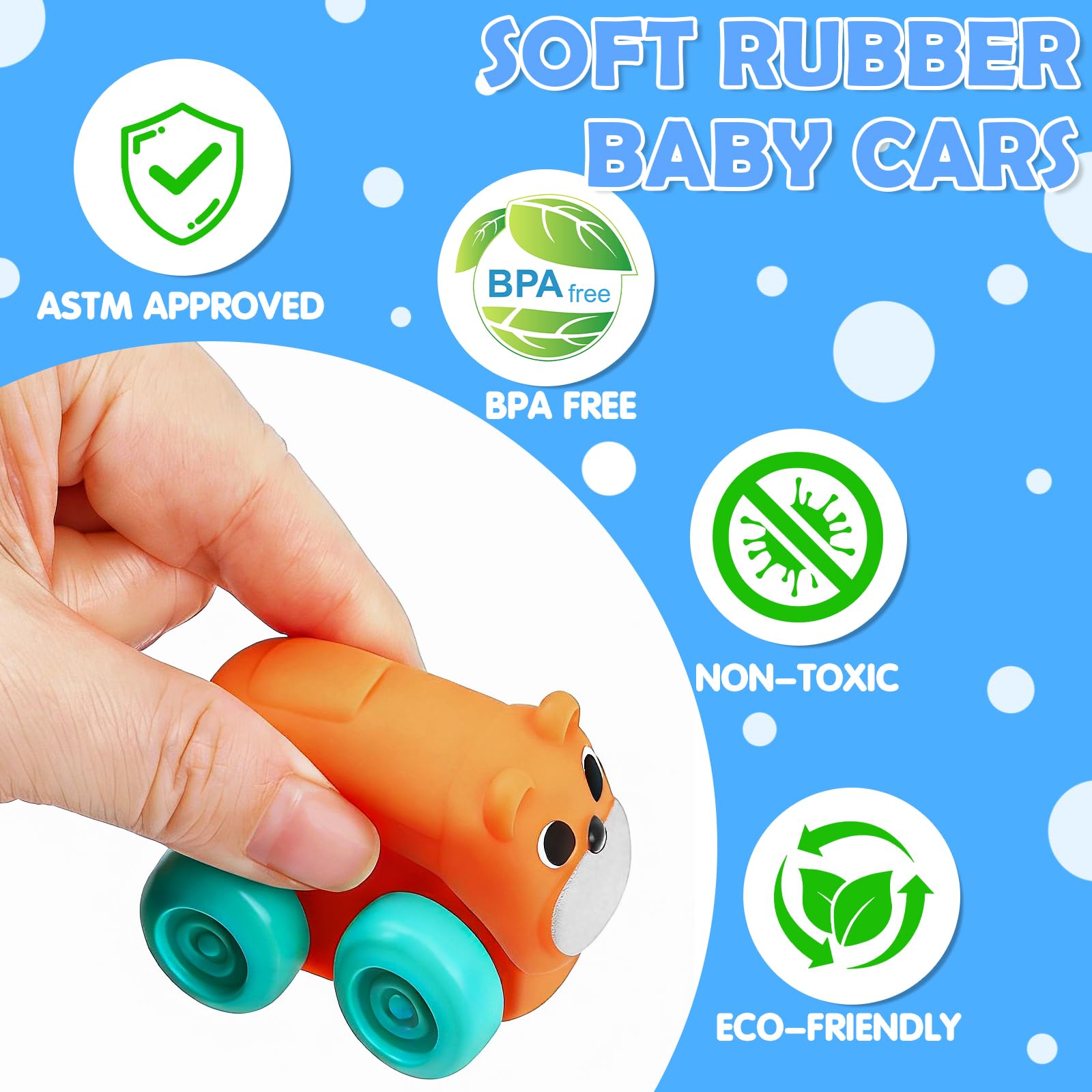 Boogem eggs and cars displayed as colorful basket fillers