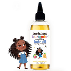 Boogie and Bean Baby and Kids Hair Growth Oil bottle pour for gentle application and hydration.