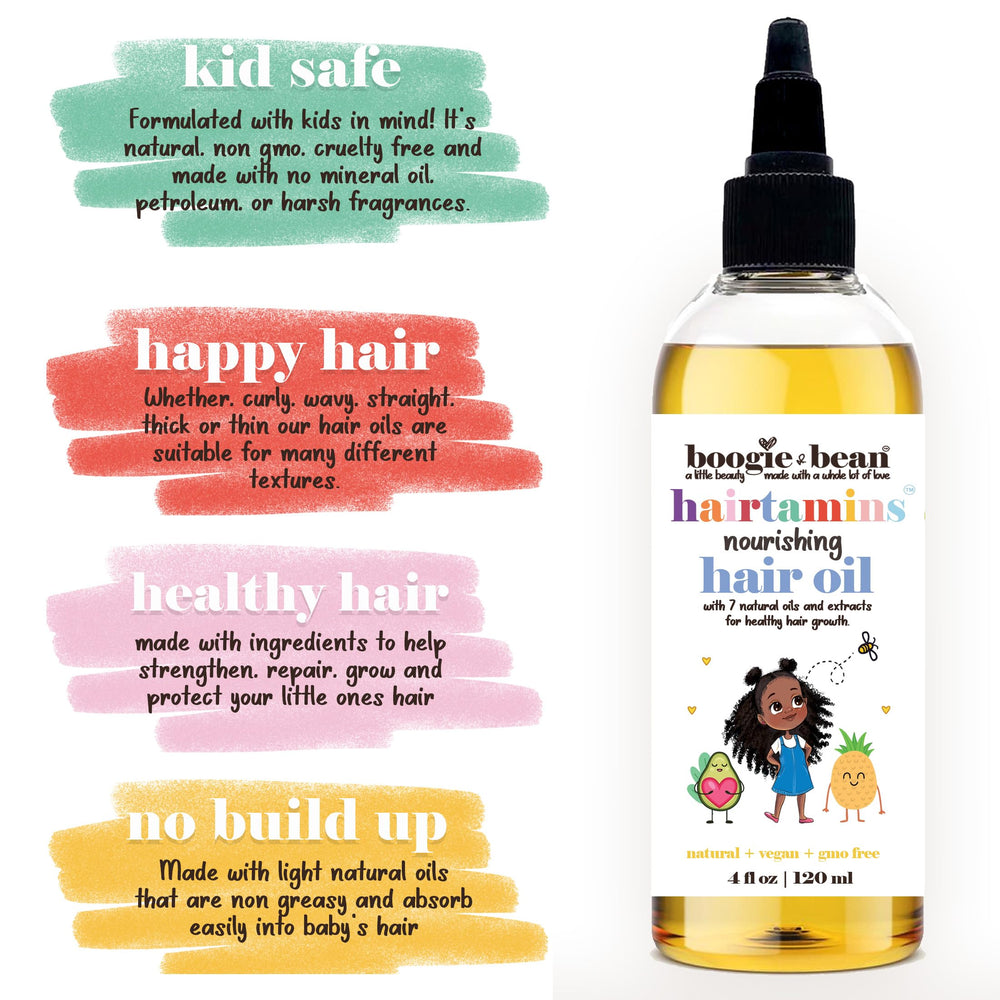 Boogie and Bean Hair Growth Oil uses coconut and avocado to nourish textured hair.