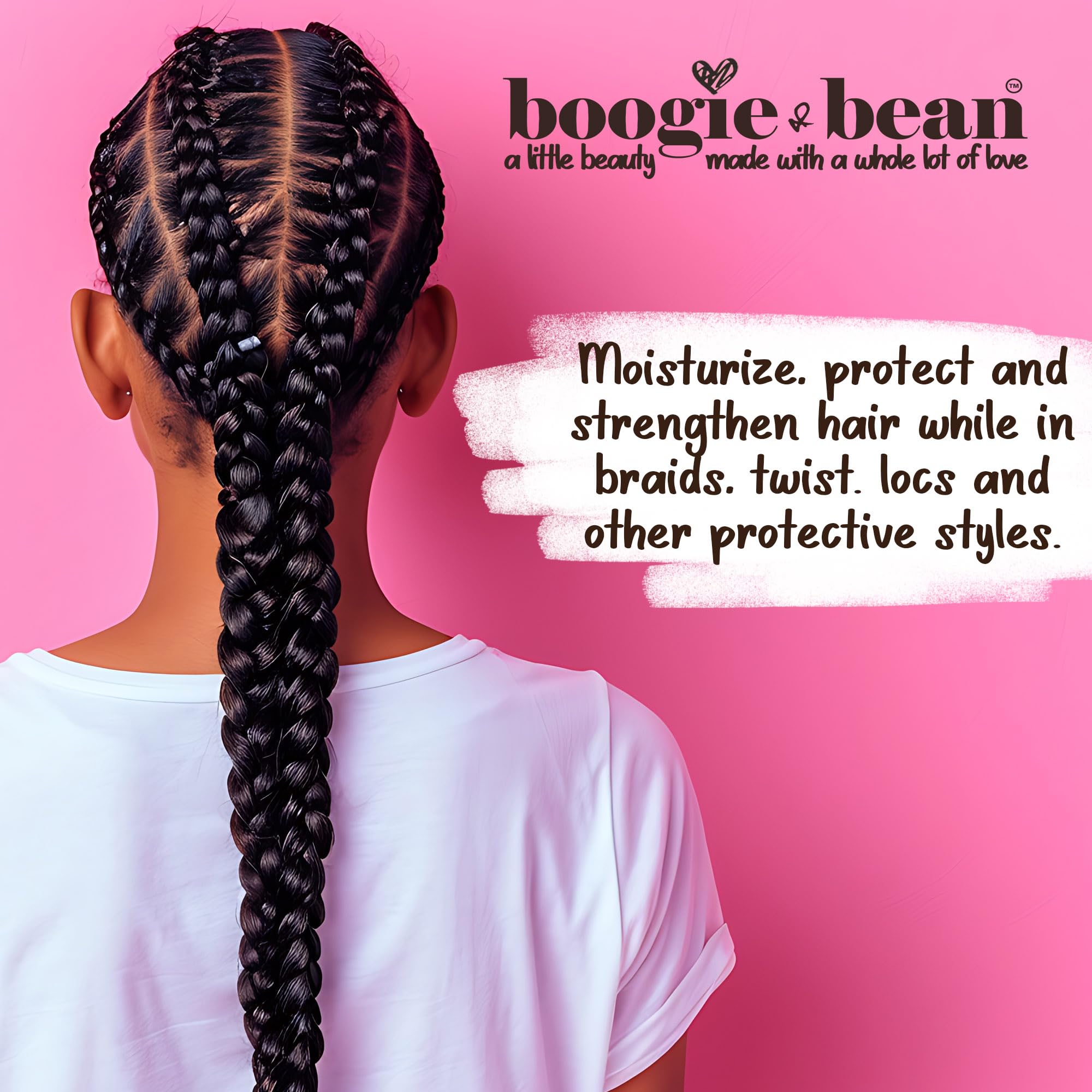 Boogie and Bean nourishing oil for baby, toddler, child hair care.