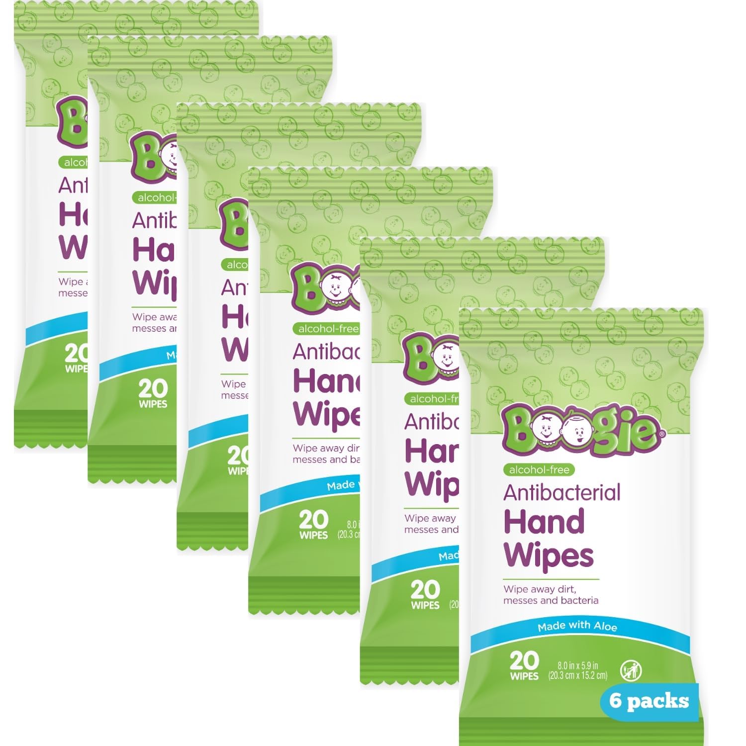 Boogie antibacterial hand wipes with aloe moisturize and refresh on the go