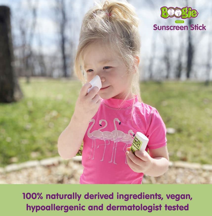 Boogie Baby Sunscreen Stick water-resistance icon indicating longer wear.