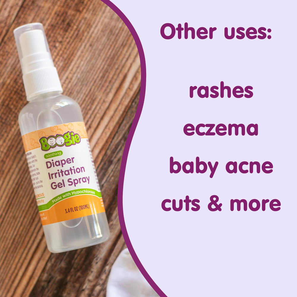 Boogie compact 3.4 oz bottle fits easily in a diaper bag.
