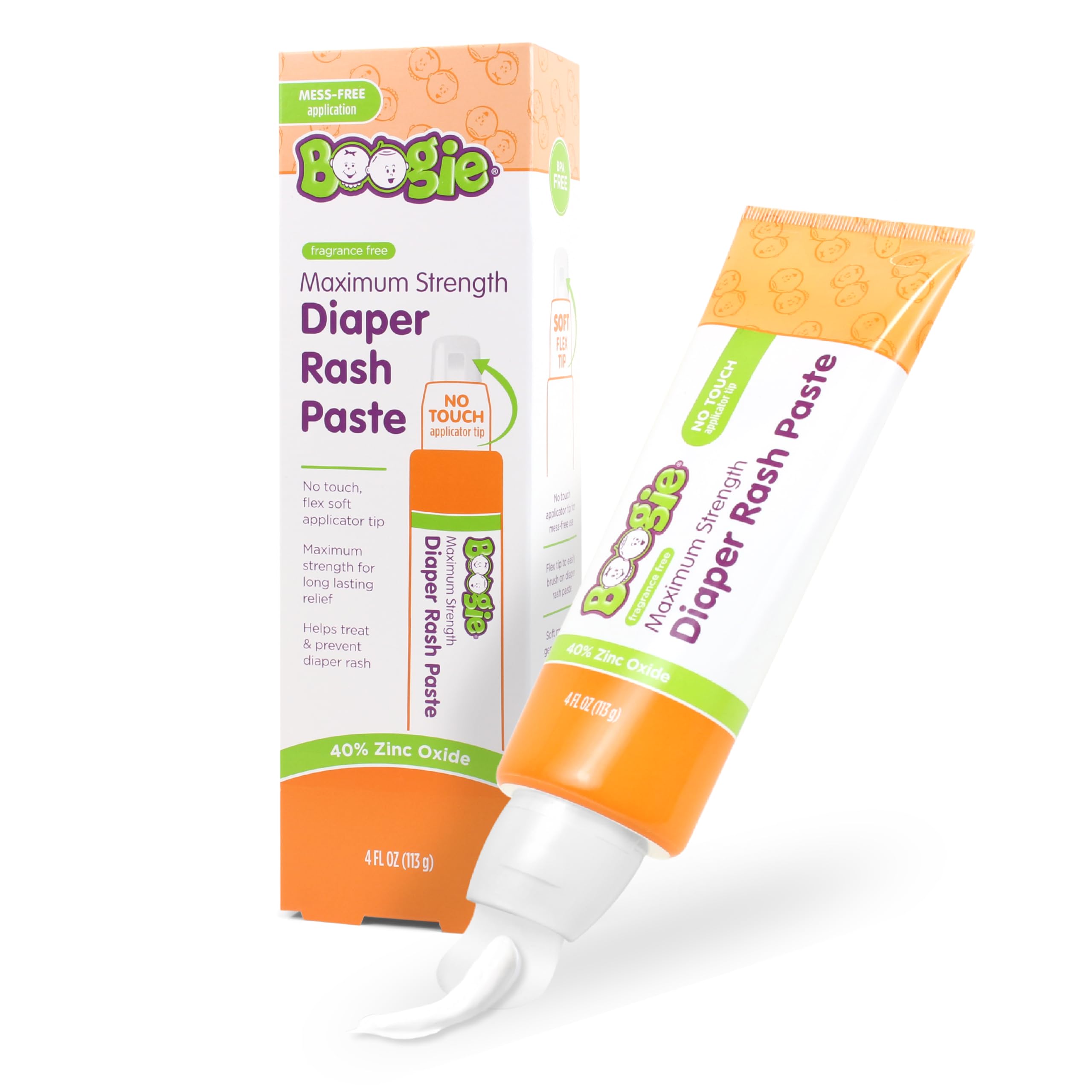 Boogie Diaper Rash Paste tube enables quick, mess-free diaper changes.
