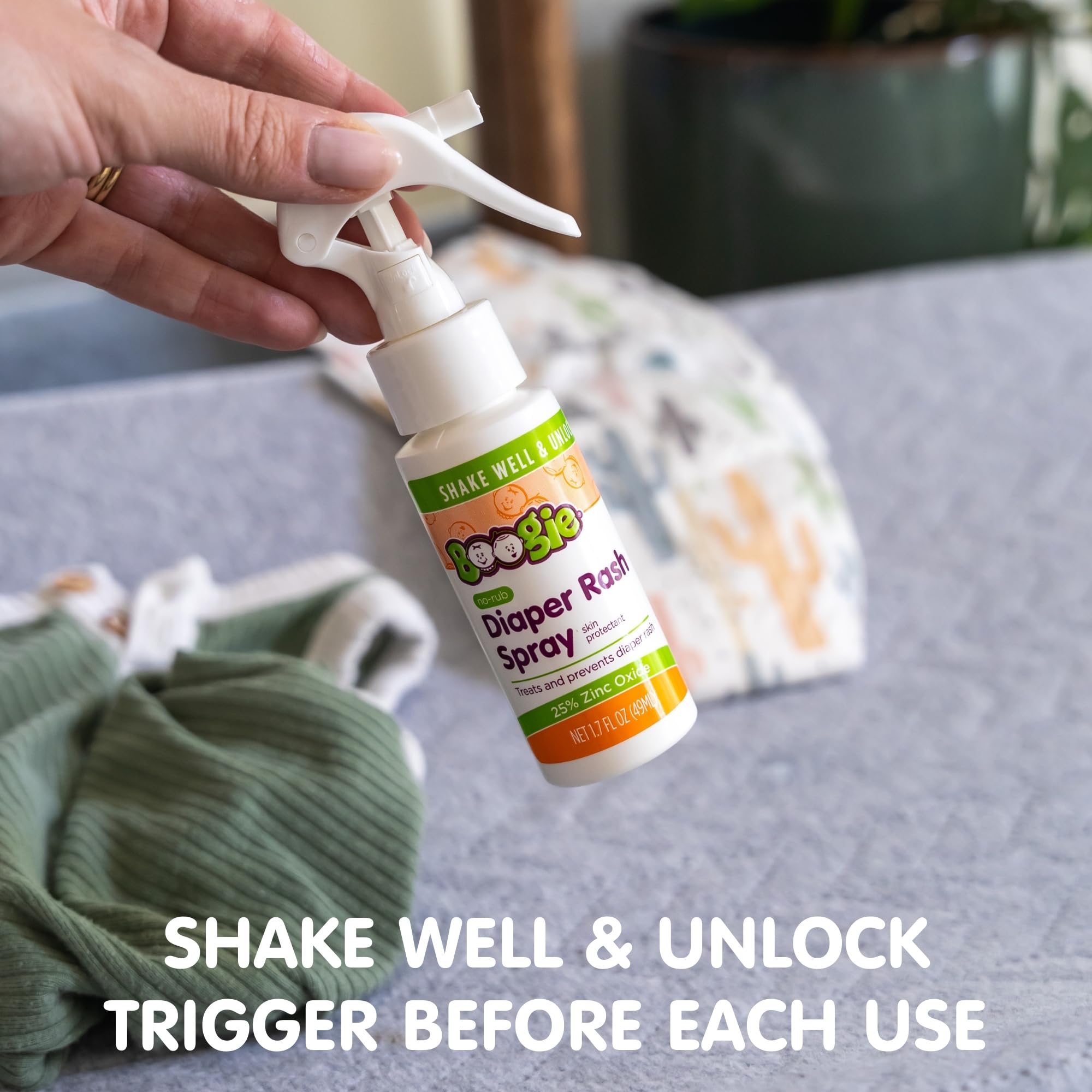Boogie Diaper Rash Spray soothing skin after application for comfort