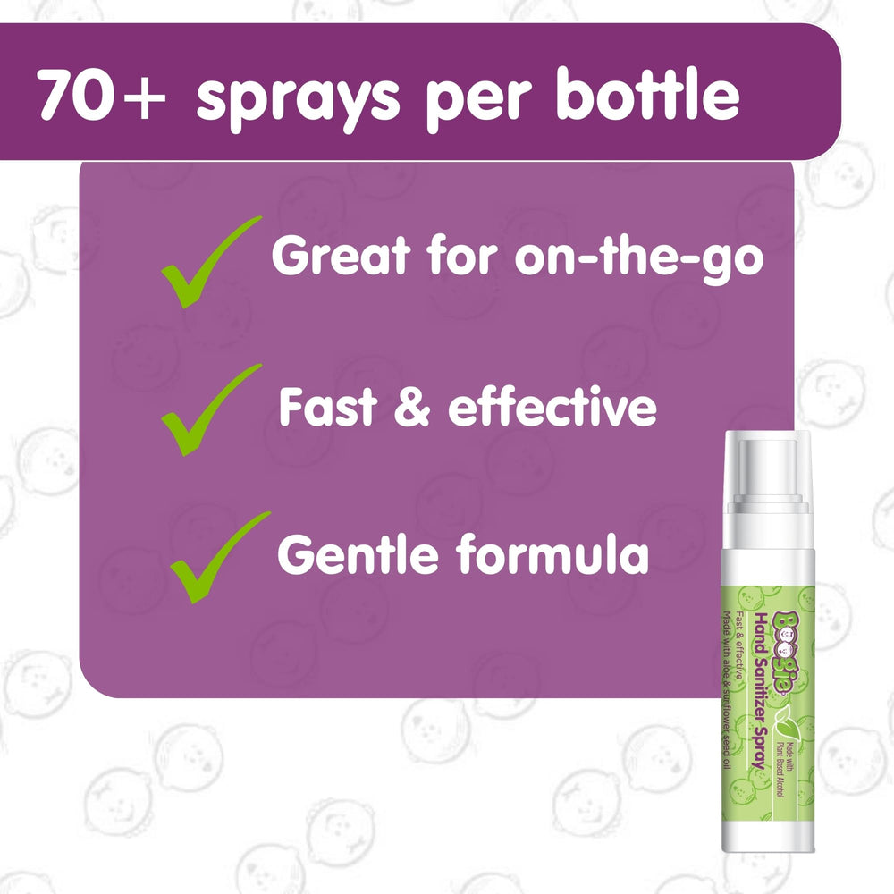 Boogie Kids Hand Sanitizer Spray with aloe soothing formula for gentle skin