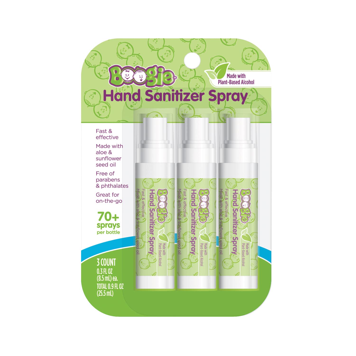 Boogie Kids Hand Sanitizer Spray bottle pour for quick on-the-go hand cleaning