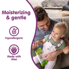 Boogie wipes in use image showing quick clean on hands during play