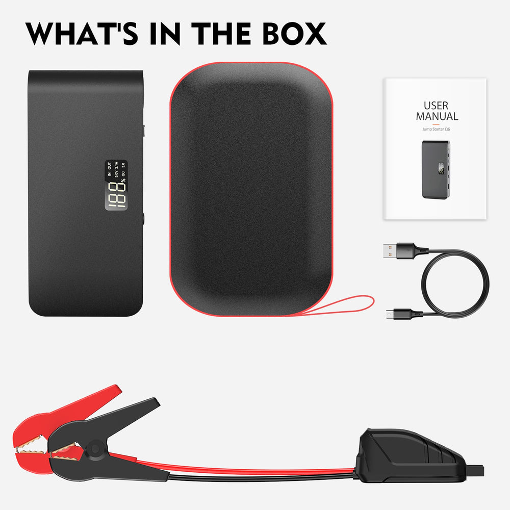 Bookoo Jump Starter in use with vehicle shows rapid boost