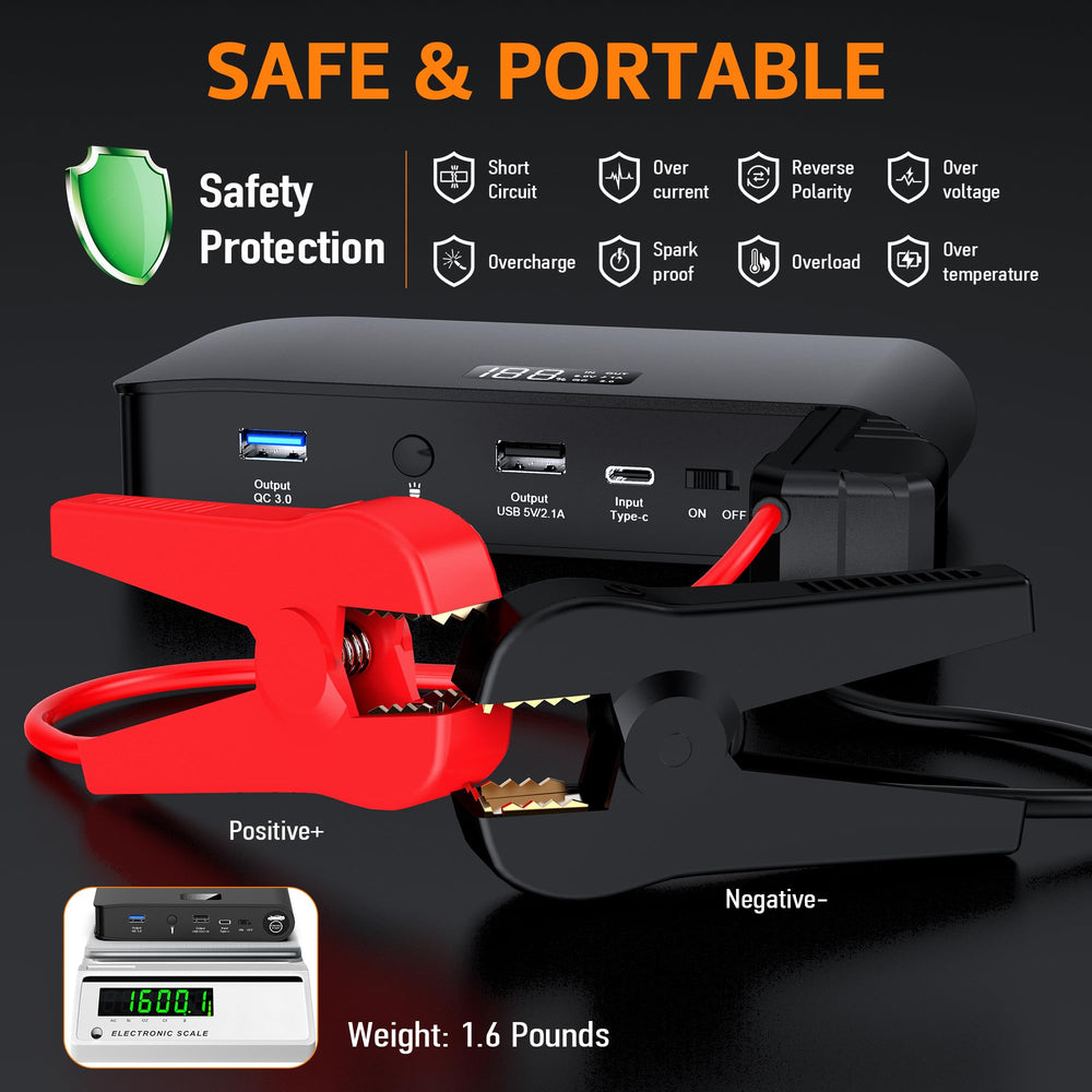 Bookoo Jump Starter LED flashlight supports emergencies and outdoor adventures