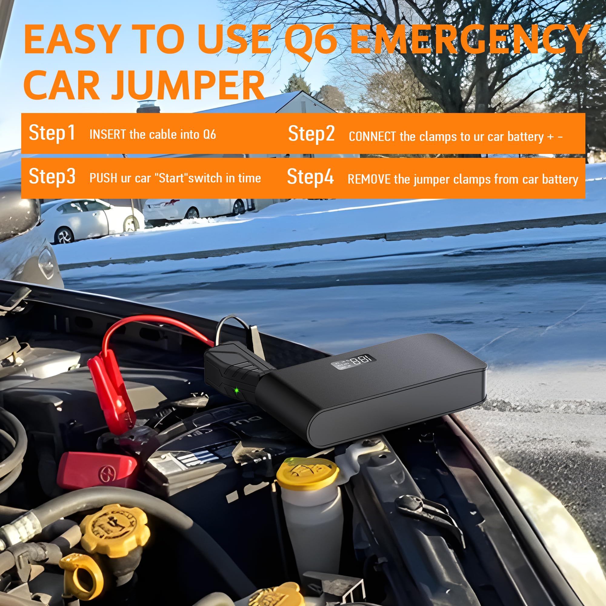 Bookoo Jump Starter waterproof shell withstands rain and dust