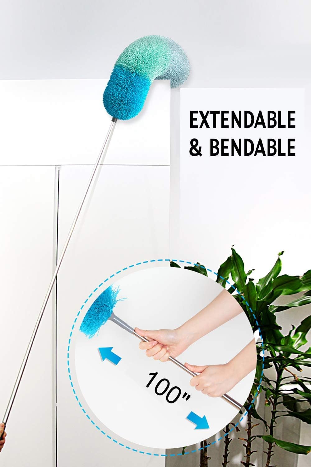 BOOMJOY duster head bendable design reaches awkward corners