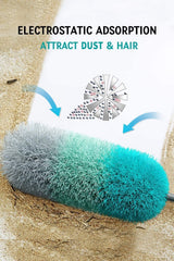 BOOMJOY microfiber duster head close-up shows snag-free dust pickup