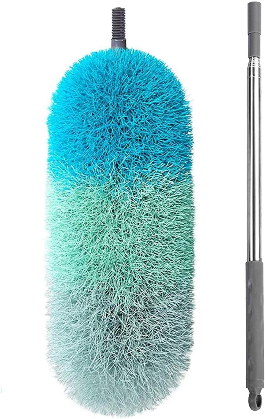 BOOMJOY microfiber feather duster with 100-inch extension pole for high ceilings