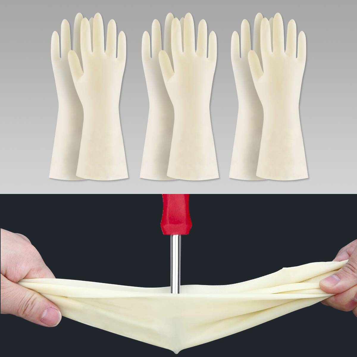 BOOMJOY nitrile gloves pack of three for durable kitchen tasks.