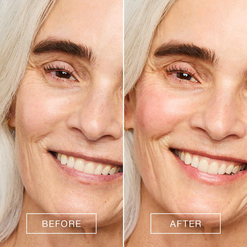 Boomstick Rose Nude swirl-on-cheeks showing natural dewy glow.