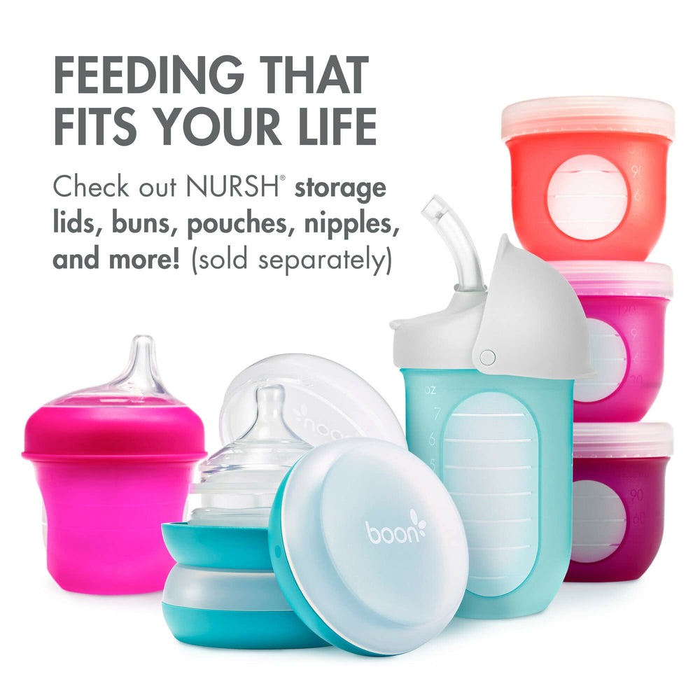 Boon Nursh boiling and sterilizing safe silicone.