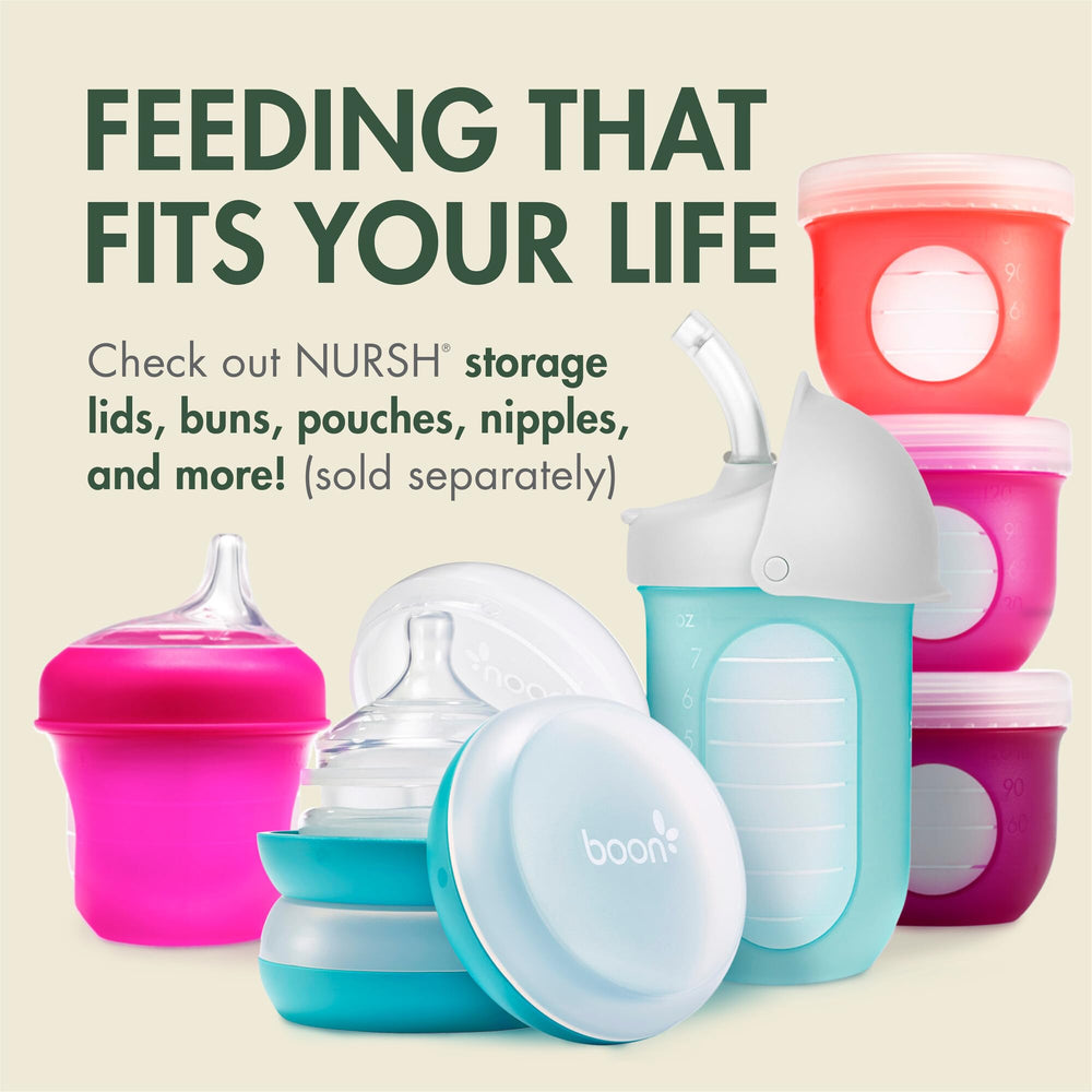 Boon Nursh bottle in speckle green for convenient nighttime feeding