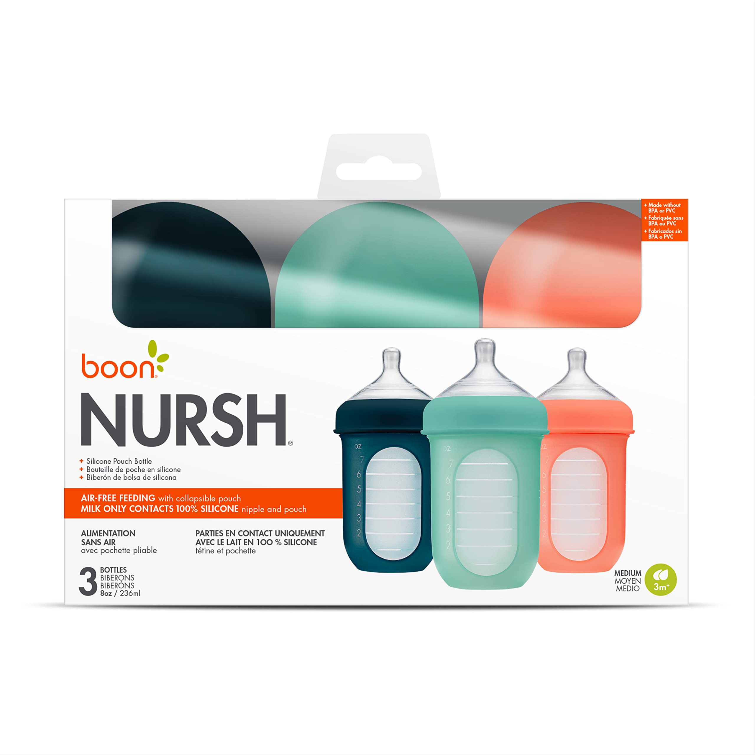 Boon Nursh BPA PVC free mint bottle for safer meals