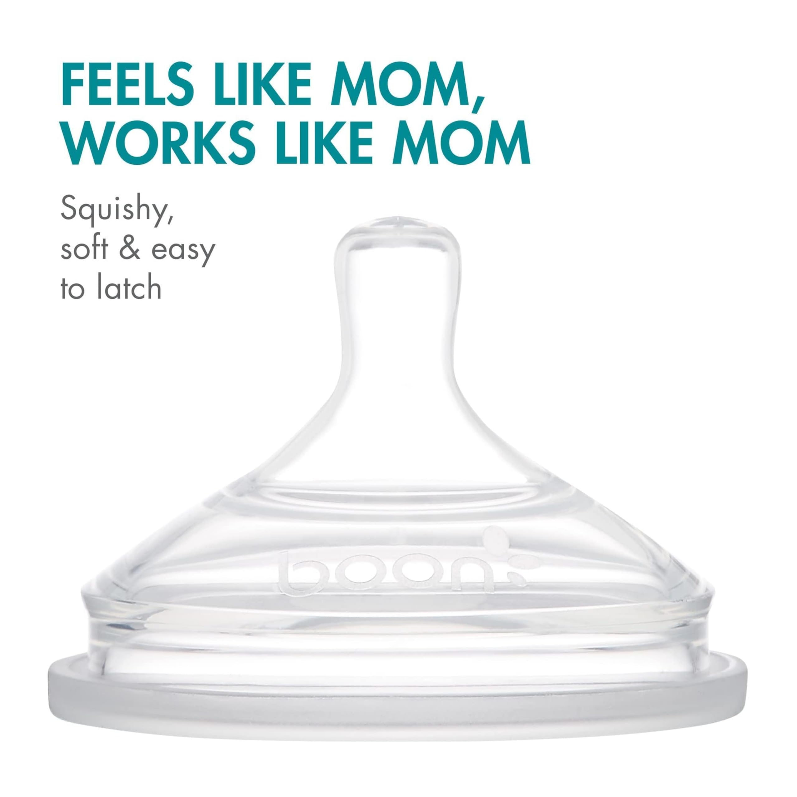 Boon Nursh dishwasher-safe bottle components for simple cleanup.
