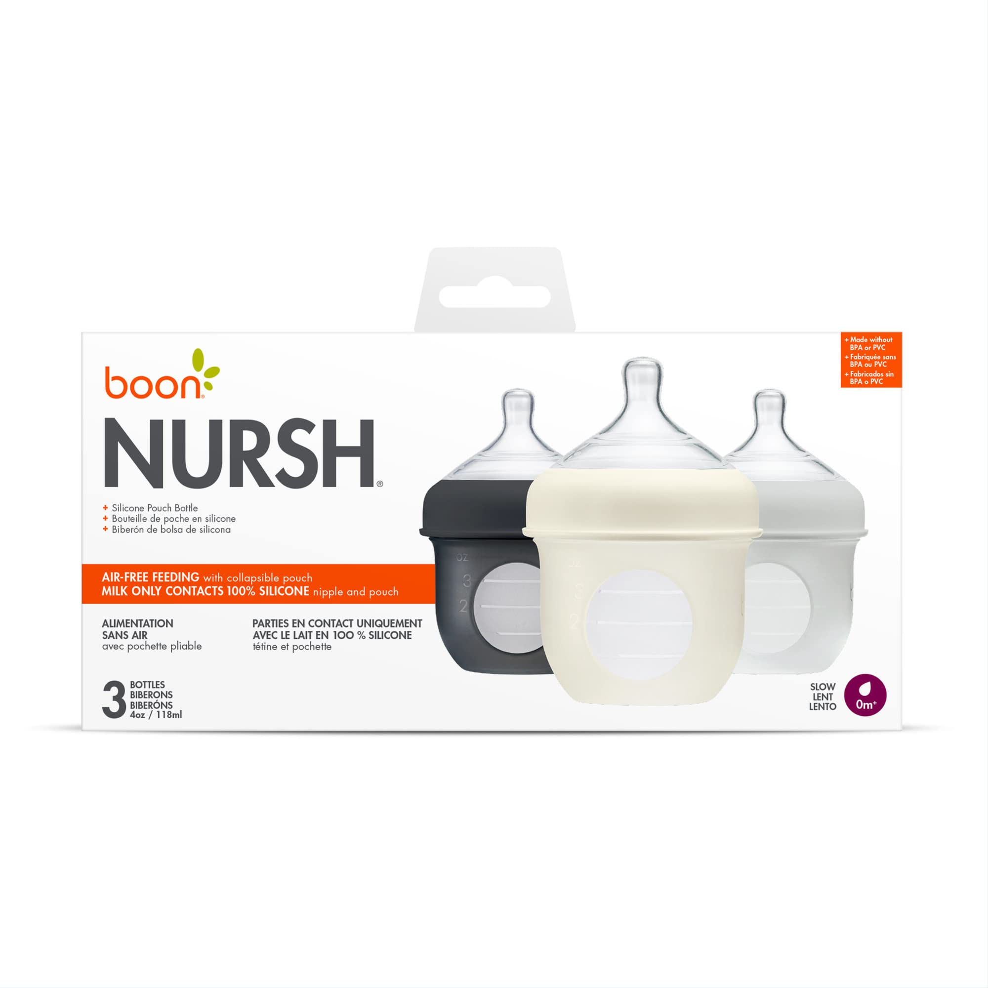 Boon Nursh storage lids and pouches for organized feeds.