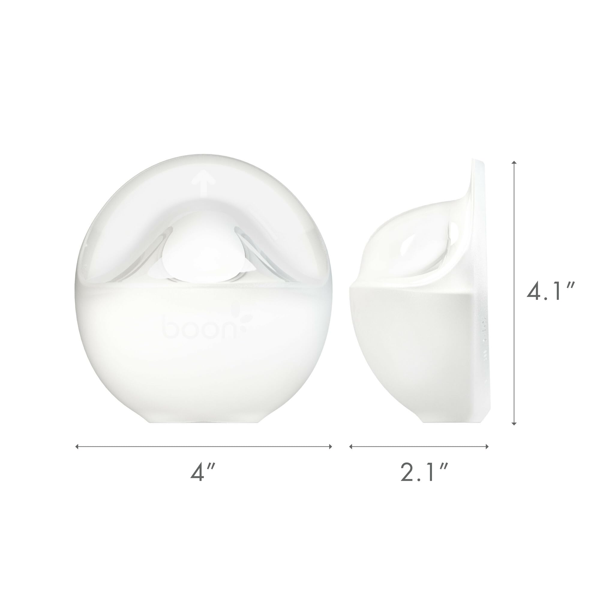 Boon Trove hands-free passive suction for milk collection.