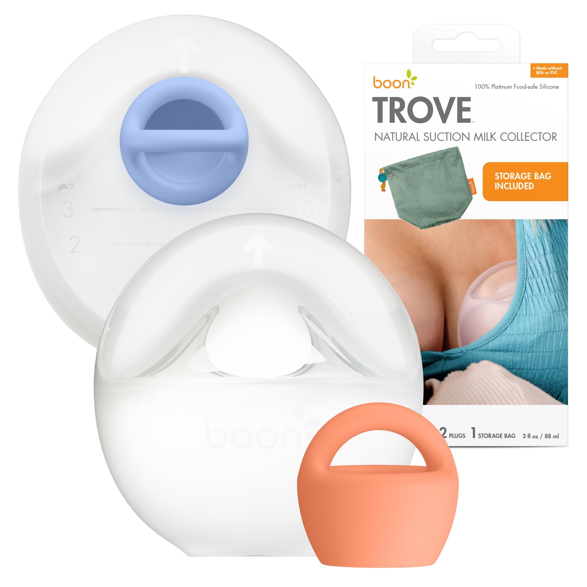 Boon Trove under-bra silicone pump for discreet hands-free pumping.