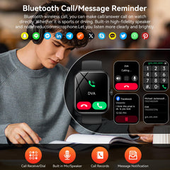 BOOOMIC smartwatch enabling Bluetooth calls with clear speaker for hands-free conversations.