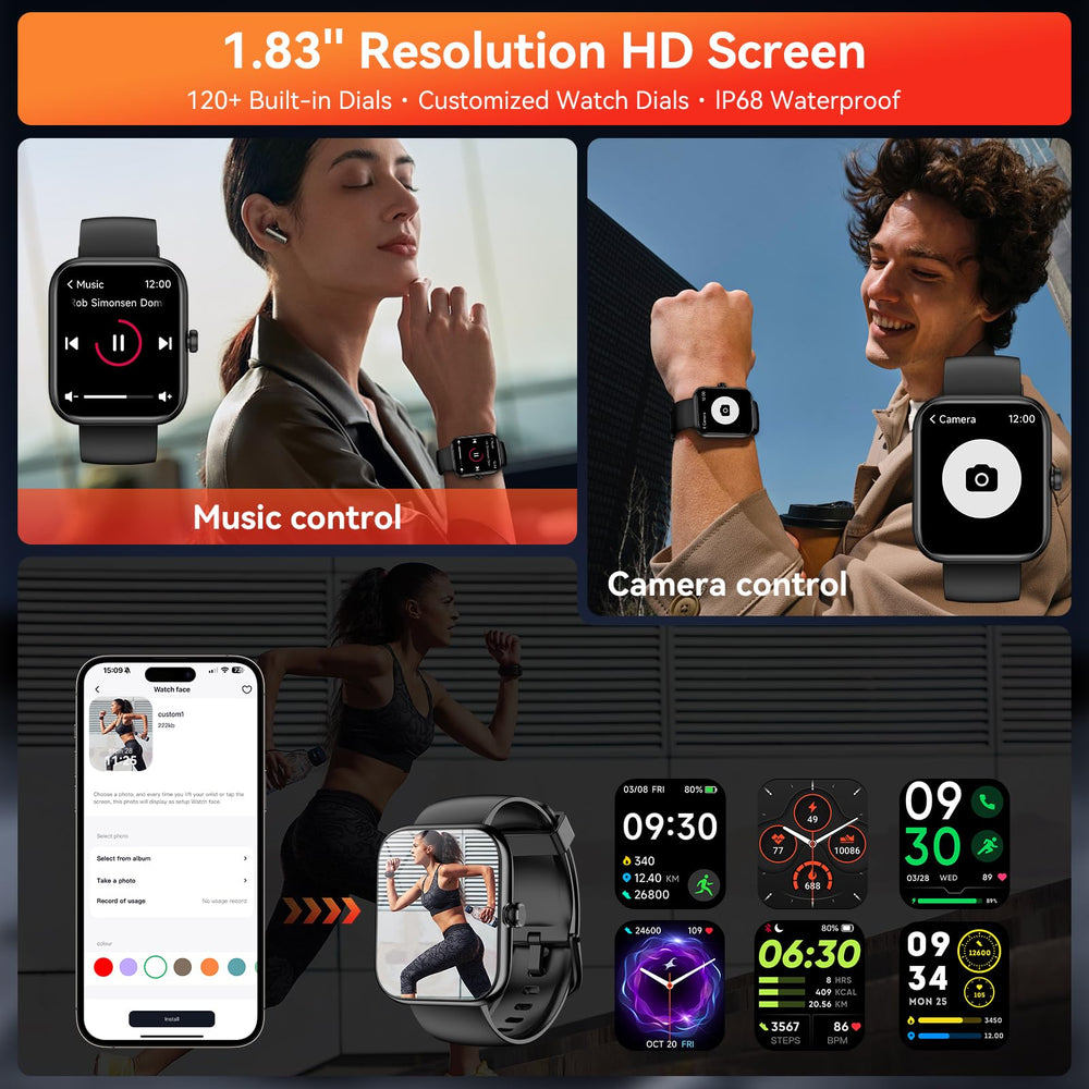 BOOOMIC smart watch with notifications helps stay informed on the go.