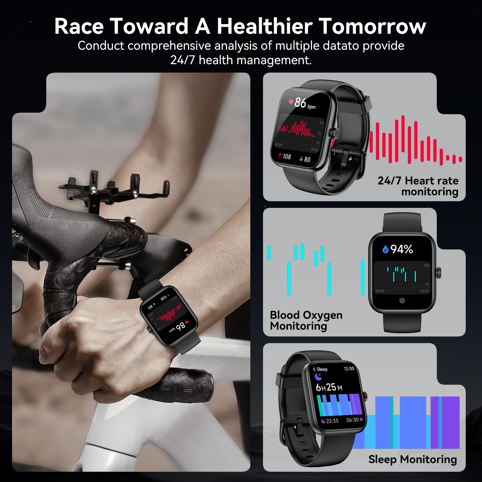 BOOOMIC IP68 smartwatch ready for rain, sweat, and everyday splashes.