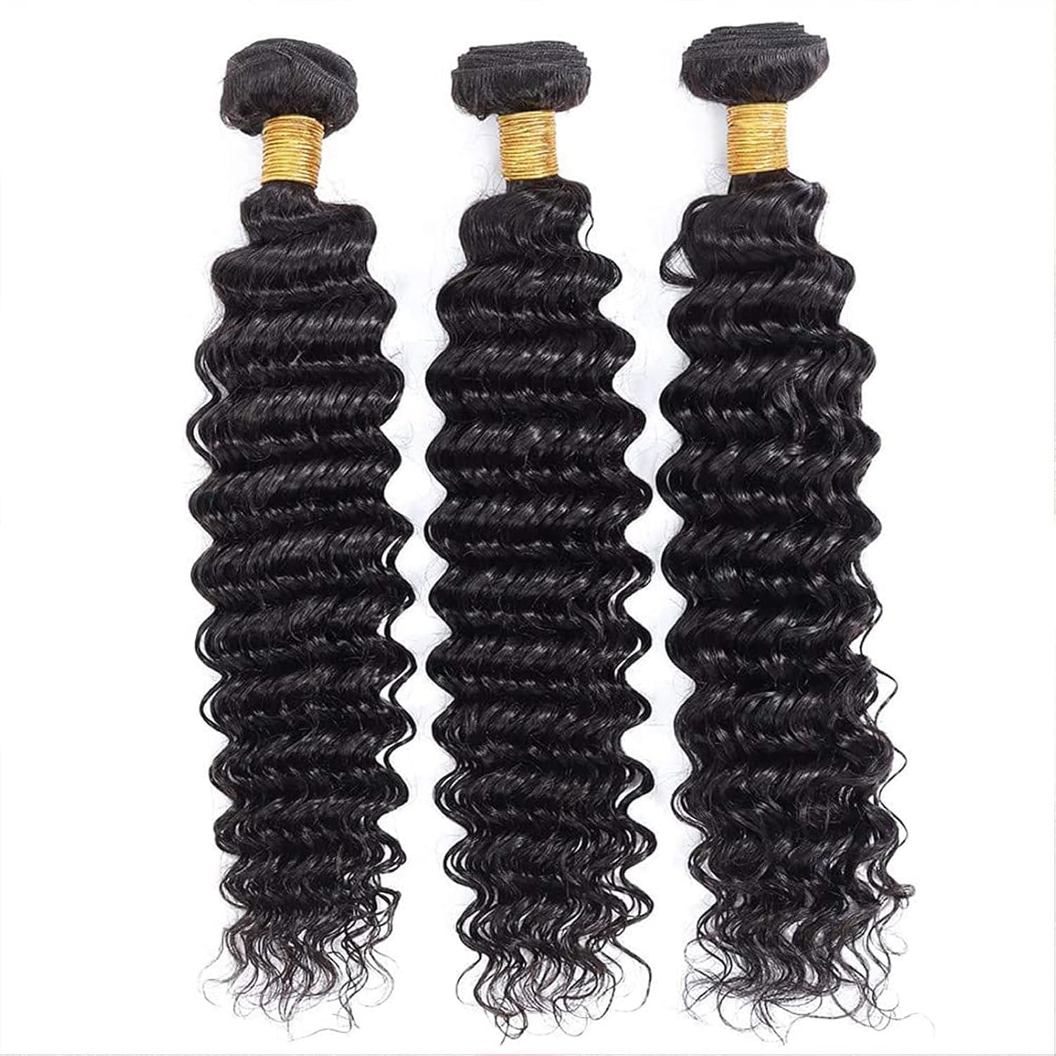 Boopwine deep wave bundles 16-inch with bouncy texture for versatile updos.