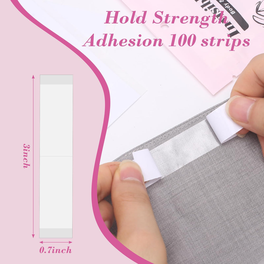 BOOSINI invisible thin adhesive on skin blends with fabrics for sheer looks.