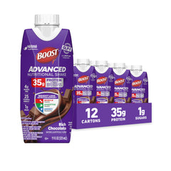 BOOST Advanced Protein Shake bottle front highlighting 35g protein per serving for muscle support