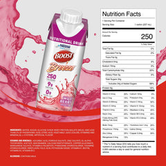 BOOST Breeze bottle highlighting 9g whey protein for balanced daily nourishment