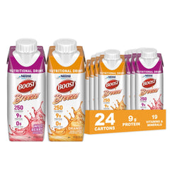 BOOST Breeze clear bottle on-the-go nutrition with 250 calories.