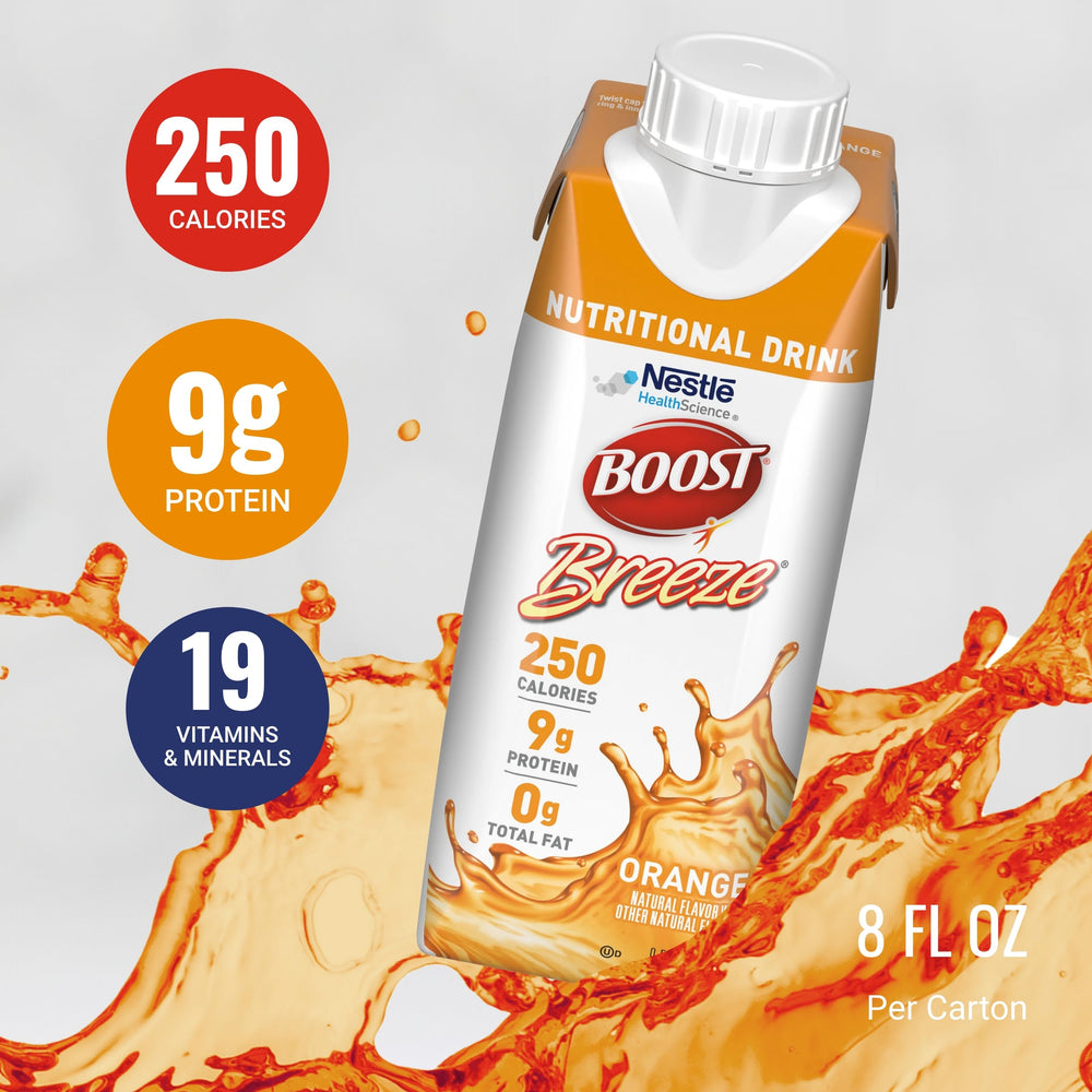 BOOST Breeze nutrition-facts-label reveals 19 vitamins and minerals per serving.