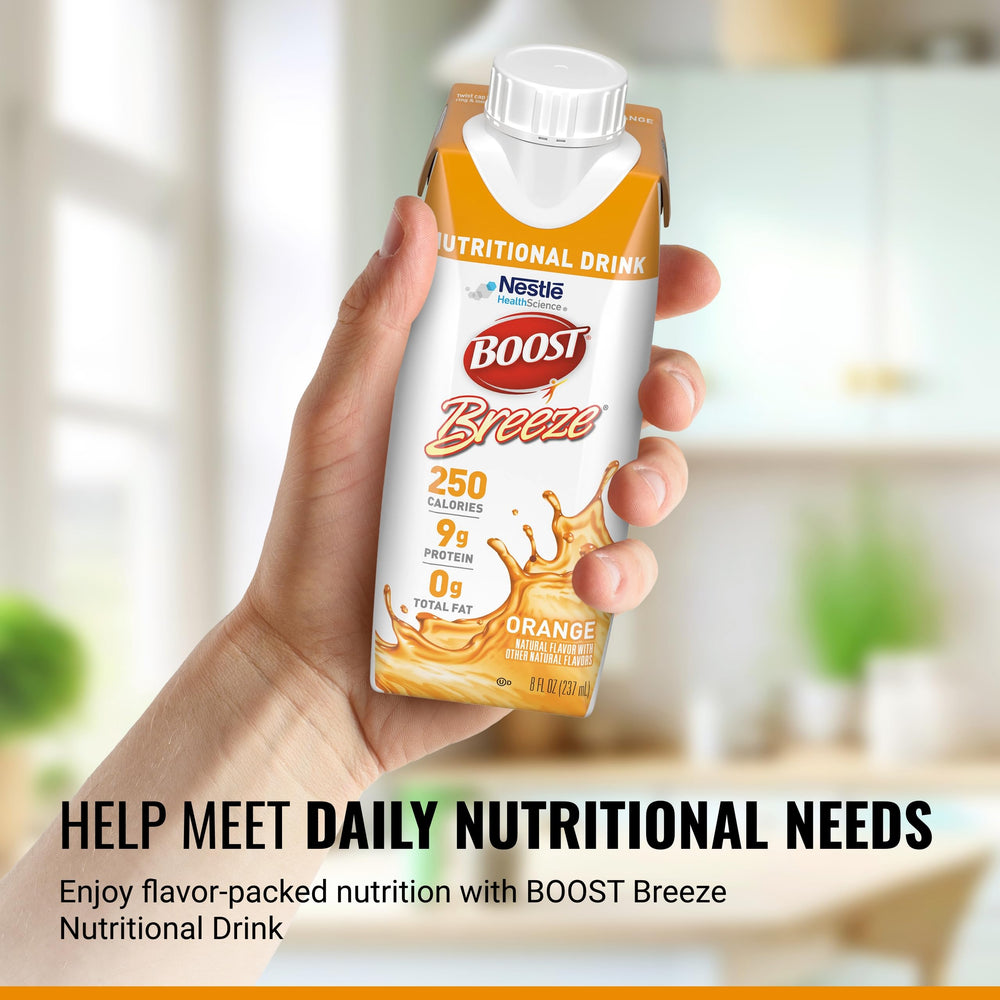 BOOST Breeze pack-of-24 bottles ready for daily nutrition on busy days.