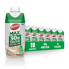 BOOST Max bottle, vanilla flavor, 30g protein for post-workout recovery